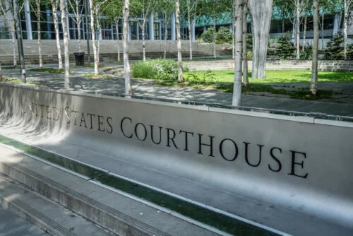 United States Courthouse sign in Seattle Washington